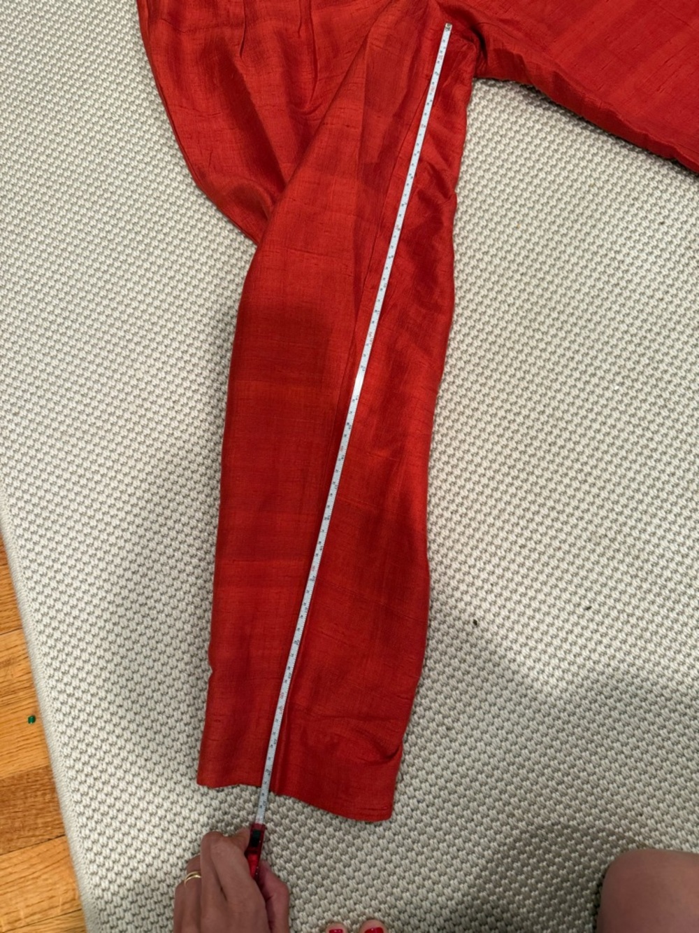 Julia Amory Cropped Dupioni Silk Pants in rust - Picture 6 of 7